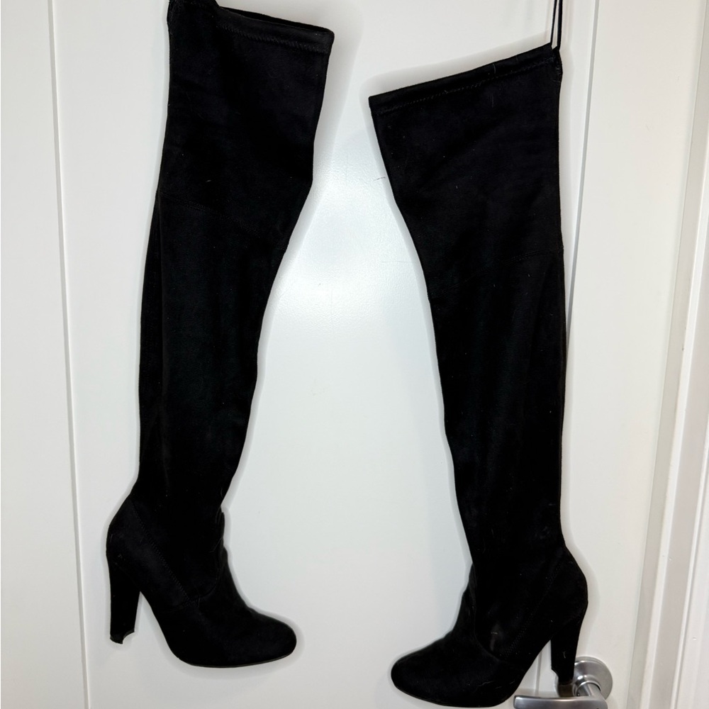 Steve Madden Sleek Black Over-the-Knee Boots